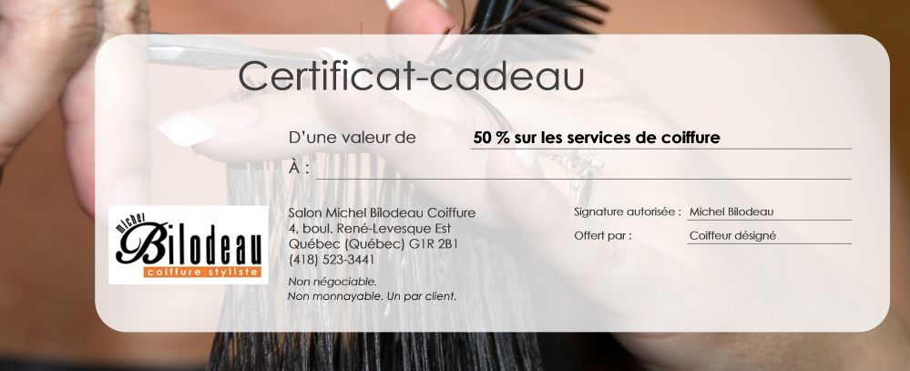 promotions services de coiffure